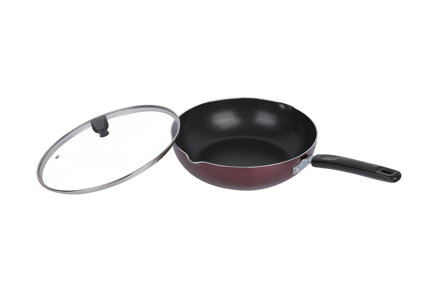 CLB2821D Wok-Med glaslåg 28 wok, Flaming Wok, non-stick wok